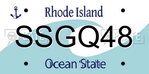 SSGQ48 Rhode Island License Plate