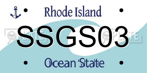 SSGS03 Rhode Island License Plate
