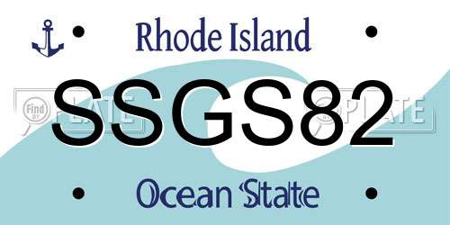 SSGS82 Rhode Island License Plate