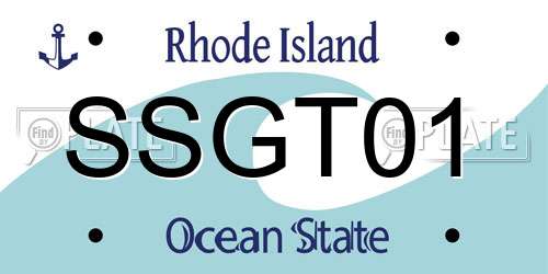 SSGT01 Rhode Island License Plate