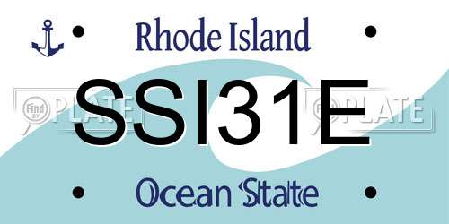 SSI31E Rhode Island License Plate
