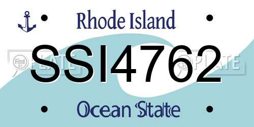 SSI4762 Rhode Island License Plate