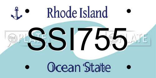 SSI755 Rhode Island License Plate