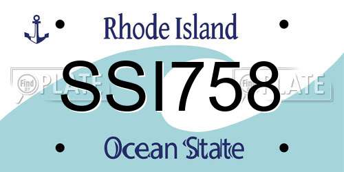 SSI758 Rhode Island License Plate