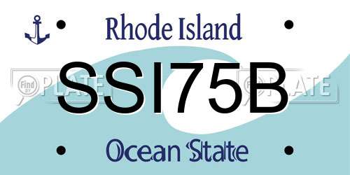 SSI75B Rhode Island License Plate