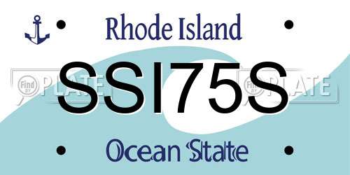 SSI75S Rhode Island License Plate