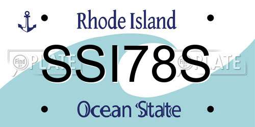SSI78S Rhode Island License Plate