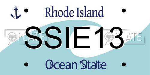 SSIE13 Rhode Island License Plate