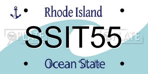SSIT55 Rhode Island License Plate