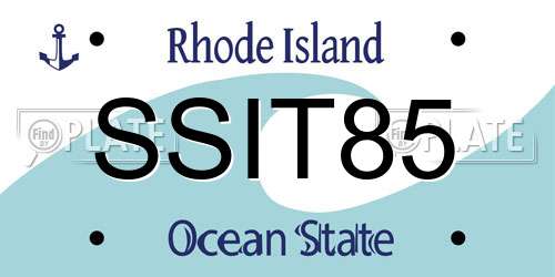 SSIT85 Rhode Island License Plate