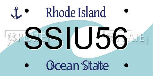 SSIU56 Rhode Island License Plate