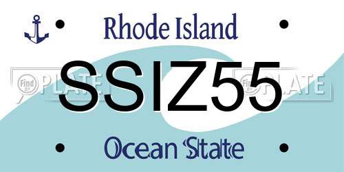 SSIZ55 Rhode Island License Plate