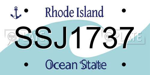 SSJ1737 Rhode Island License Plate