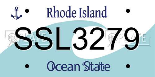 SSL3279 Rhode Island License Plate
