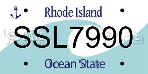 SSL7990 Rhode Island License Plate