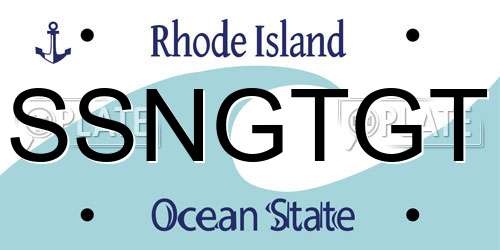 SSNGTGT Rhode Island License Plate