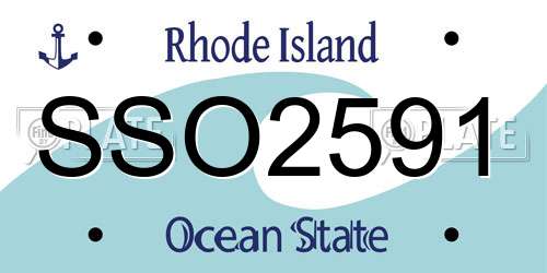 SSO2591 Rhode Island License Plate