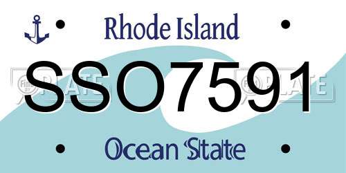 SSO7591 Rhode Island License Plate