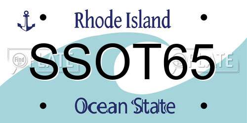 SSOT65 Rhode Island License Plate