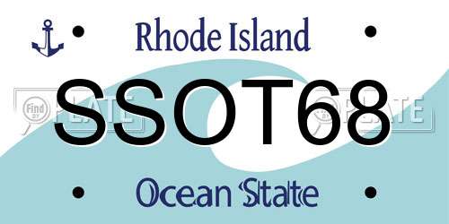 SSOT68 Rhode Island License Plate