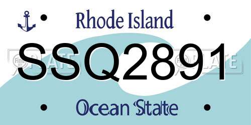 SSQ2891 Rhode Island License Plate