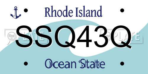 SSQ43Q Rhode Island License Plate