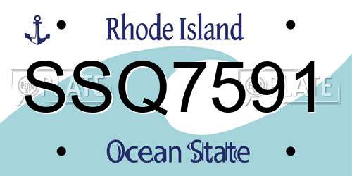 SSQ7591 Rhode Island License Plate