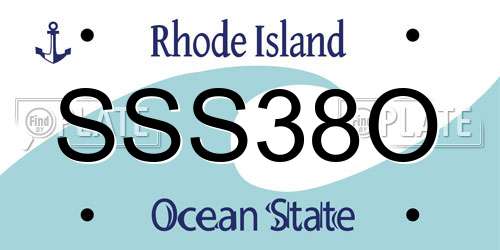 SSS38O Rhode Island License Plate