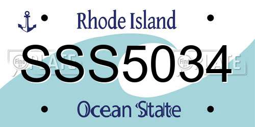 SSS5034 Rhode Island License Plate