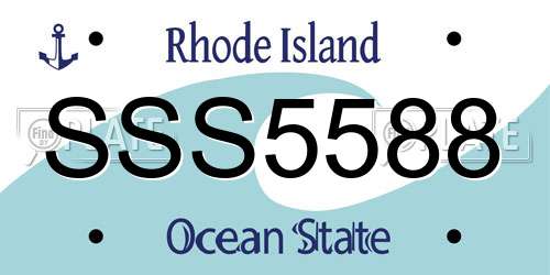 SSS5588 Rhode Island License Plate