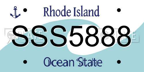 SSS5888 Rhode Island License Plate