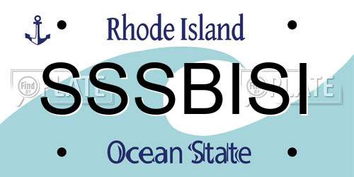 SSSBISI Rhode Island License Plate