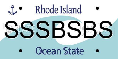 SSSBSBS Rhode Island License Plate