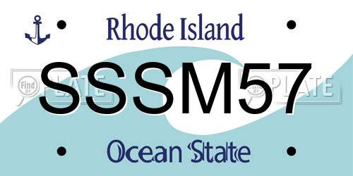 SSSM57 Rhode Island License Plate
