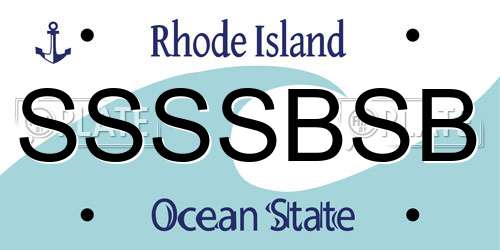 SSSSBSB Rhode Island License Plate
