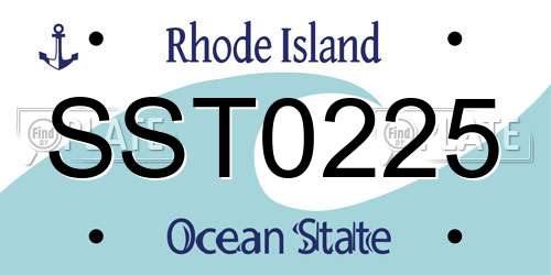 SST0225 Rhode Island License Plate