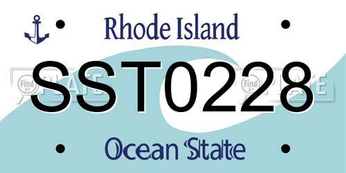 SST0228 Rhode Island License Plate