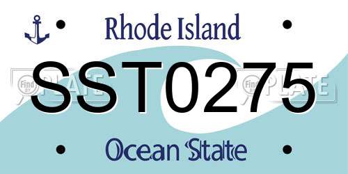 SST0275 Rhode Island License Plate