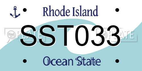 SST033 Rhode Island License Plate