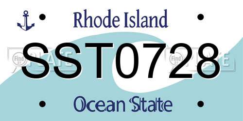 SST0728 Rhode Island License Plate