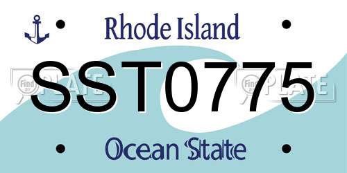 SST0775 Rhode Island License Plate
