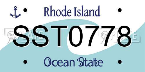 SST0778 Rhode Island License Plate