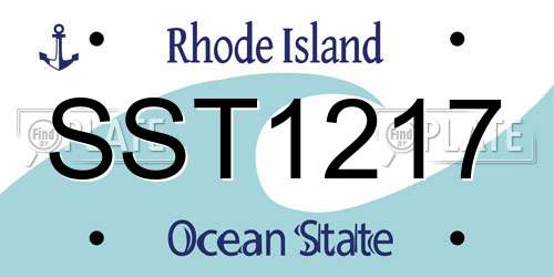 SST1217 Rhode Island License Plate