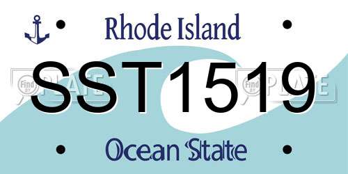SST1519 Rhode Island License Plate
