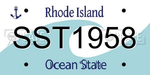 SST1958 Rhode Island License Plate