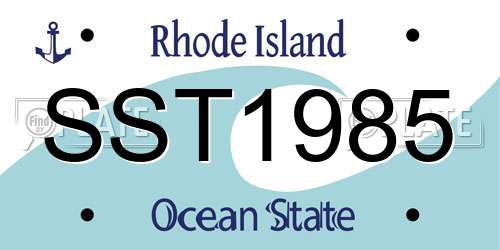 SST1985 Rhode Island License Plate