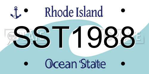 SST1988 Rhode Island License Plate