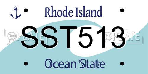 SST513 Rhode Island License Plate