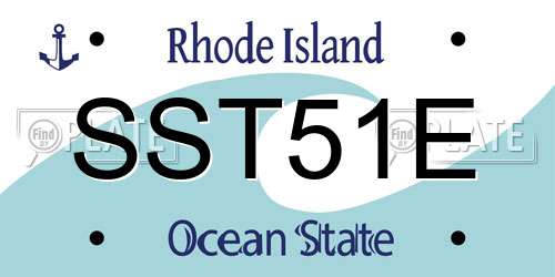 SST51E Rhode Island License Plate