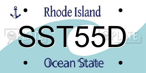 SST55D Rhode Island License Plate